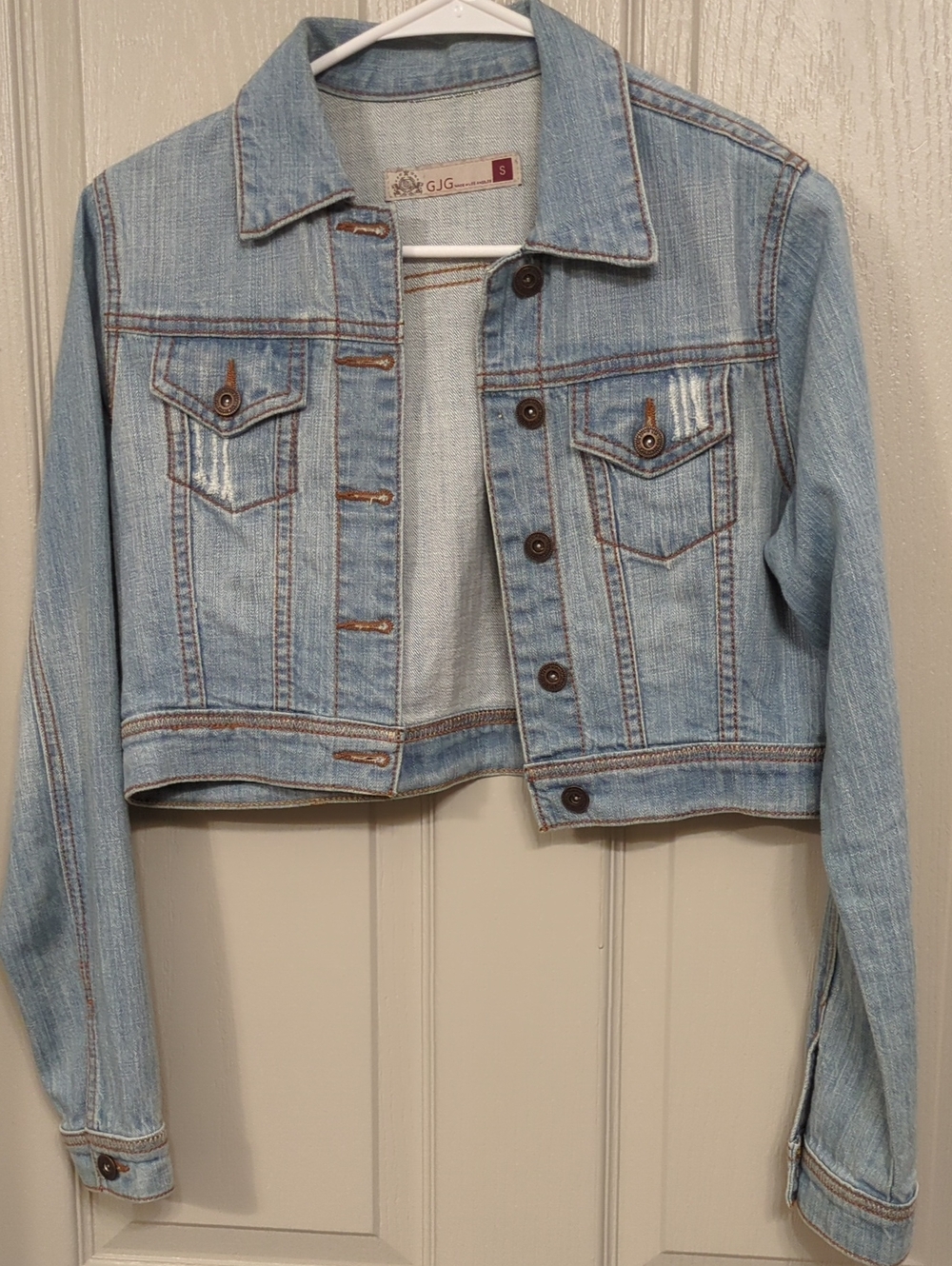 GJG Light Blue Cropped Denim Jacket - Women's